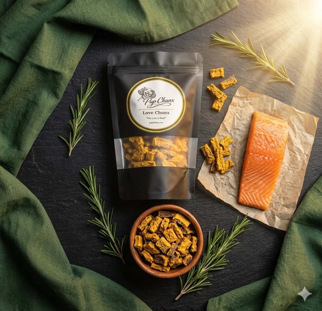 Love Chunx Fishy Flavor pouch with fresh salmon and rosemary